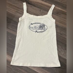 Cream Graphic Tank Top- Stagecoach